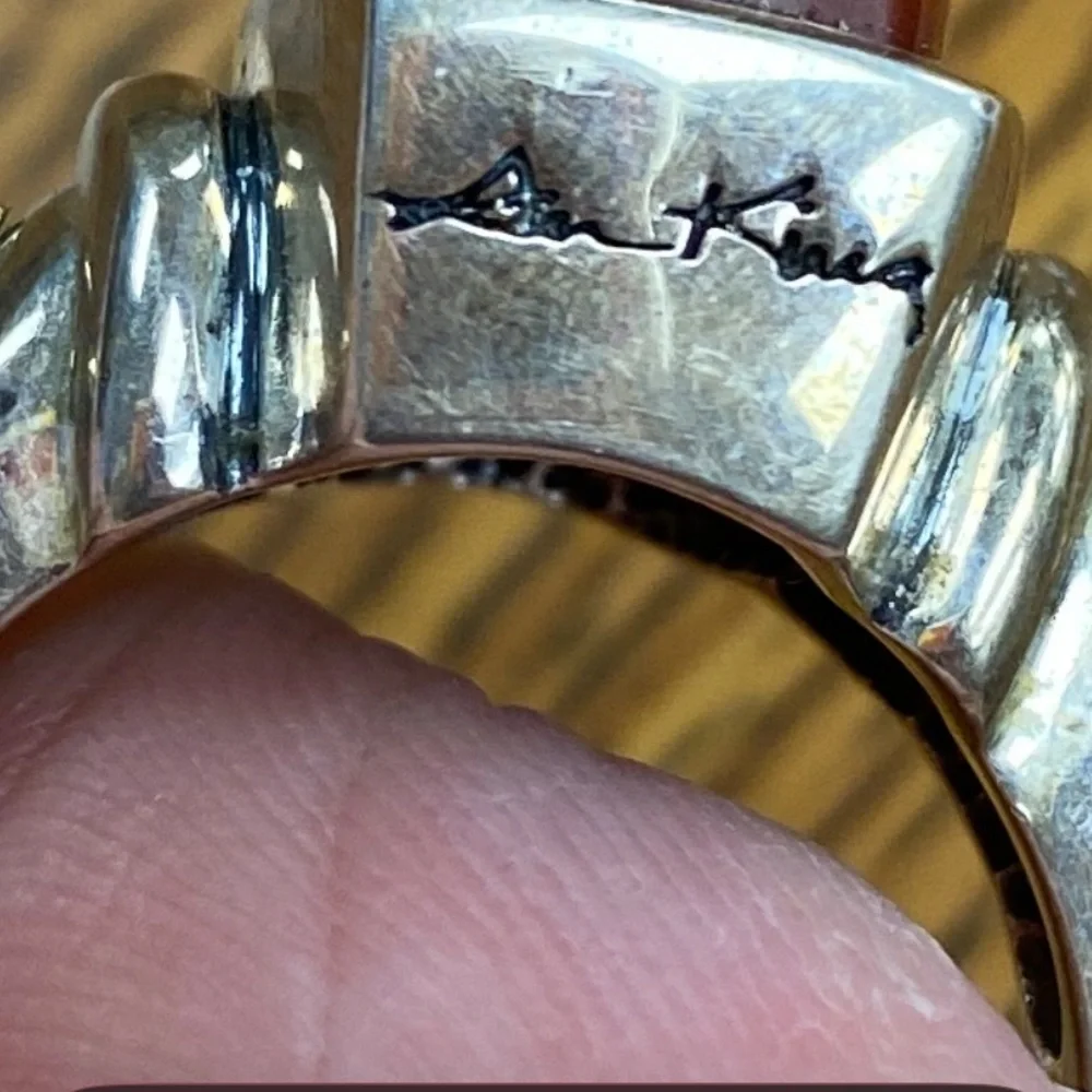 Vintage Silver and Gold Ring with carnelian - Picture 7 of 7